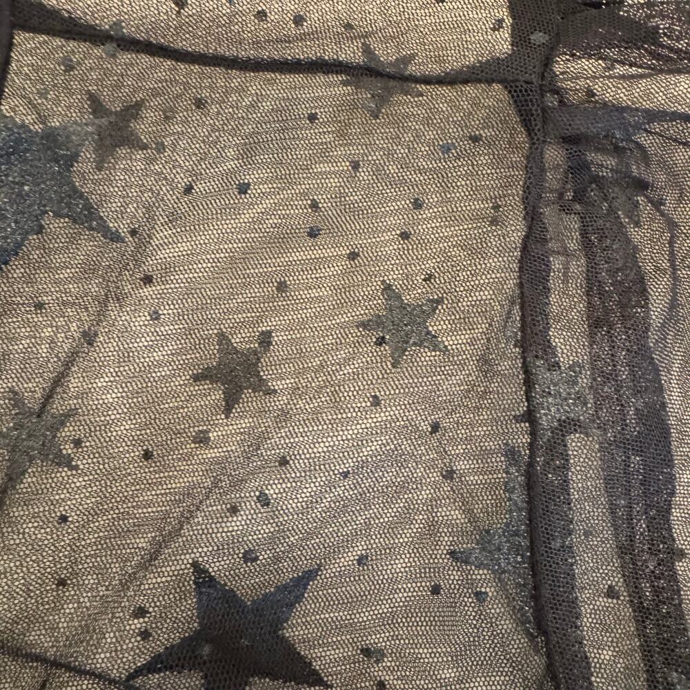 Torrid Whimsigoth Black Mesh Glitter Star Peplum Top 3X Long Sleeve - Picture 4 of 14